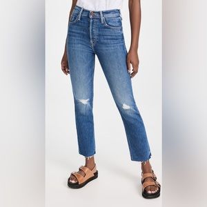 $278 MOTHER The Tomcat Ankle Fray Jeans in Globe Trotter size 29 NWOT